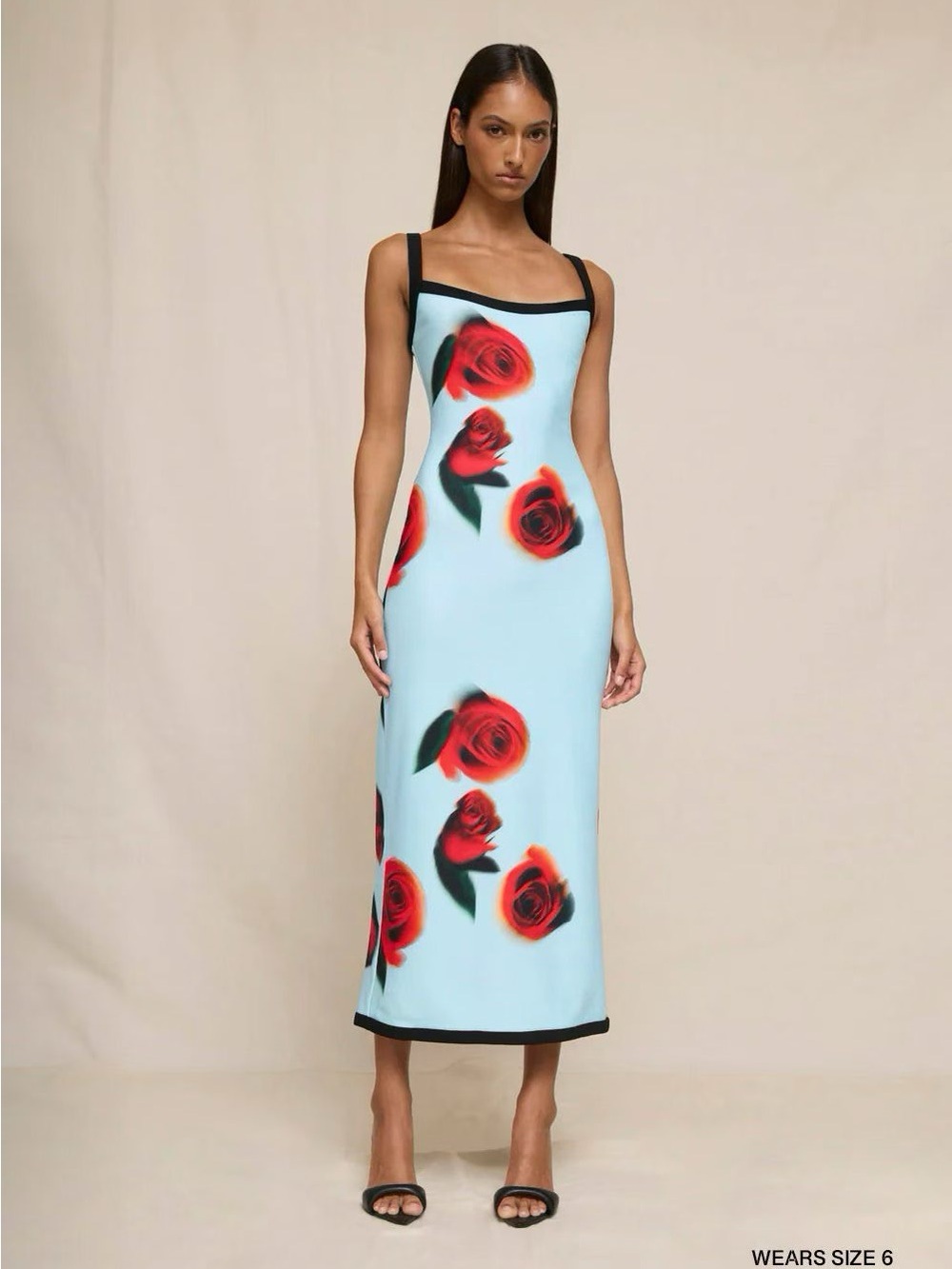 BY JOHNNY. SKY ROSE MIDI DRESS, US2 4 6 8